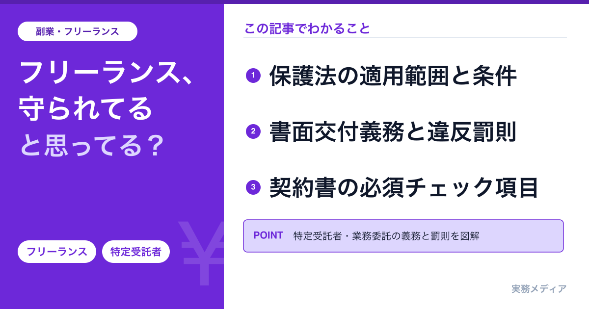 フリーランス保護法2026年｜発注者7義務・違反事例・契約書対応