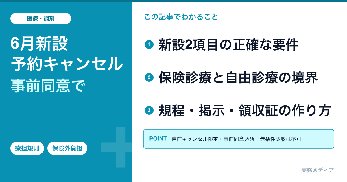 病院・診療所の「予約キャンセル料」「予約システム利用料」2026年6月新設を完全解説|患者・医療機関の実務ガイド