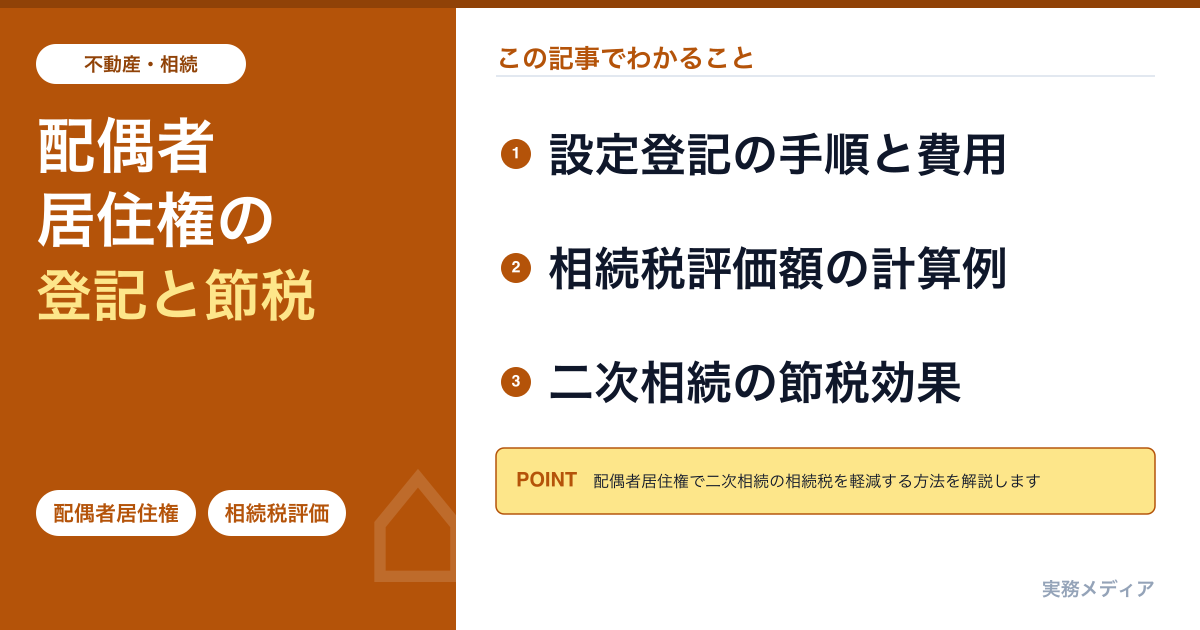 配偶者居住権の登記実務と相続税評価 完全ガイド2026|設定登記の手順・計算例・二次相続の節税